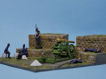 Französisches Festungsgeschütz mit Bedienung