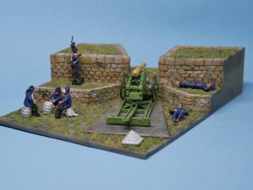 Französisches Festungsgeschütz mit Bedienung